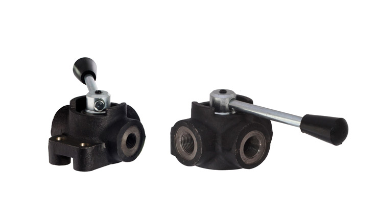 3-cestné ventilové bloky so spínačom ovládaným ručne