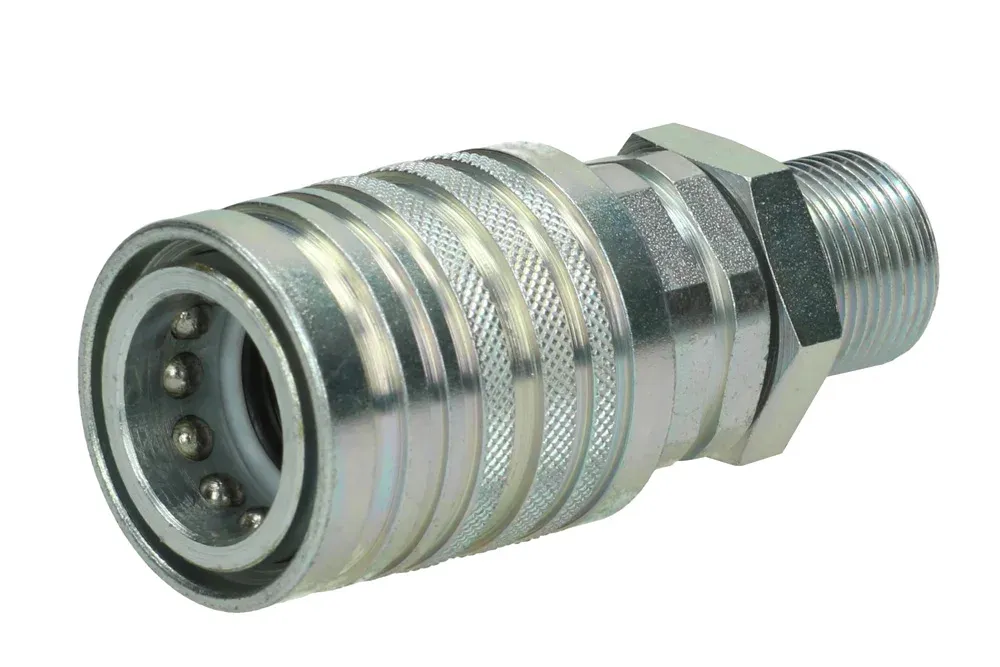 Hydraulická priechodka rýchlospojky ISO-A s METRICKÝM vonkajším závitom so ventilom, PUSH PULL, typ PPV3