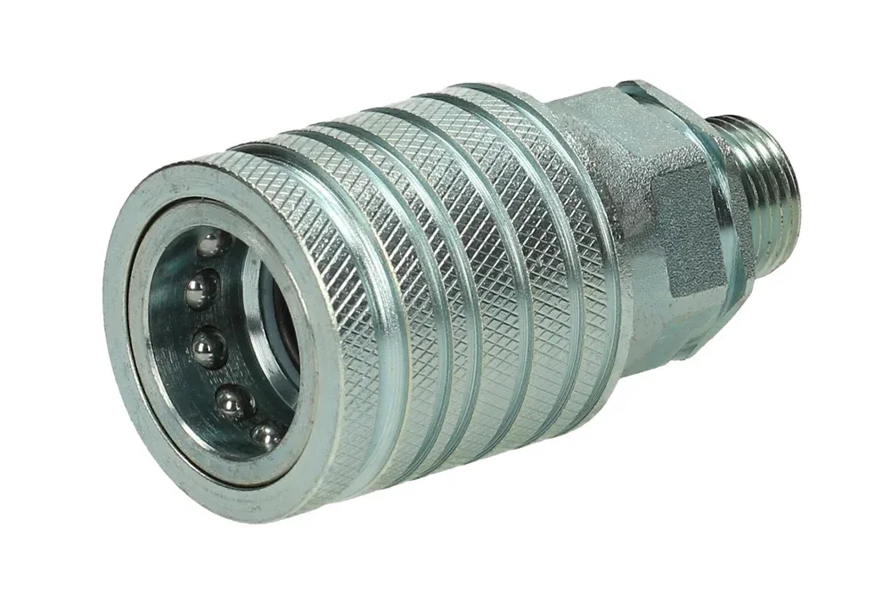 Hydraulická rýchlospojka ISO-A s METRICKÝM VONKAJŠÍM ZÁVITOM so ventilom, PUSH PULL, typ IA