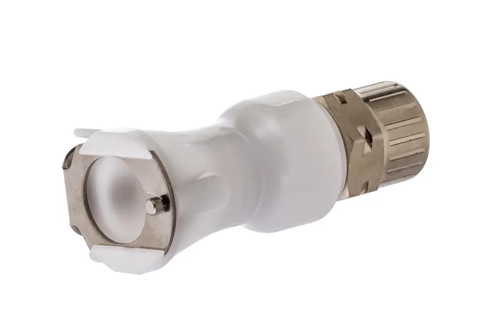 Zásuvka rýchlospojky s maticou na hadicu, s ventilom, acetal, séria PLC DN 6,3