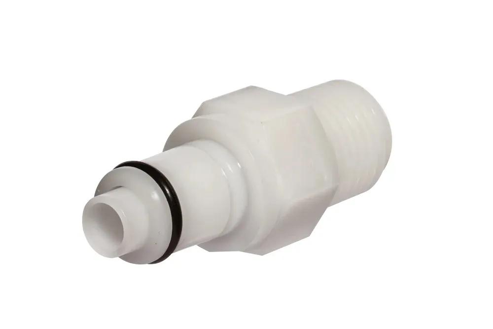 Rýchlospojka s vonkajším závitom NPT, s ventilom, acetál, séria PLC DN 6,3