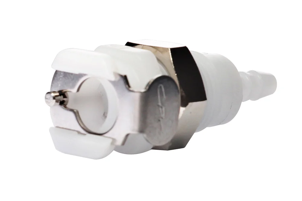 Priechodková zásuvka rýchlospojky pre hadicu, s ventilom, acetal, séria PMC DN 3,2