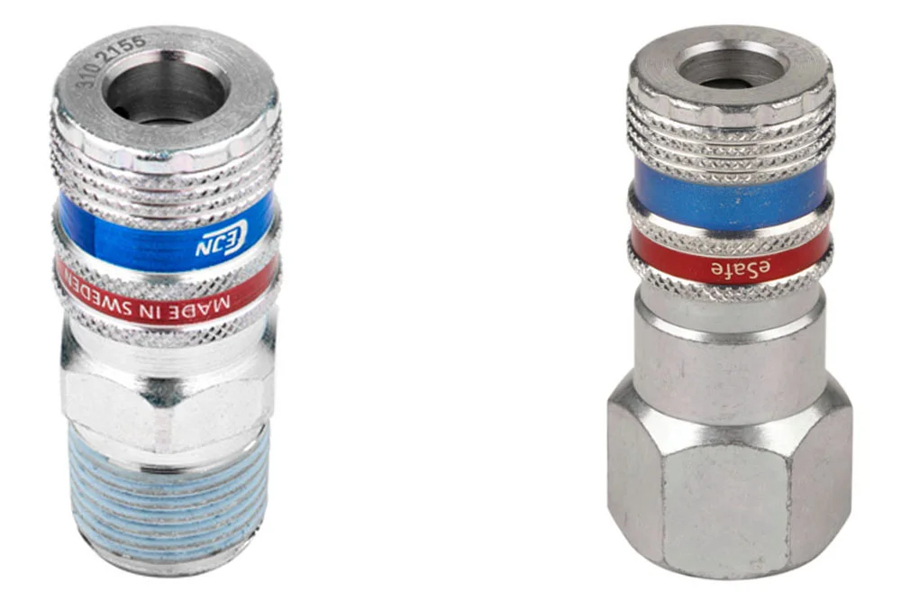 Pneumatická rýchlospojka DN5,3 s ventilom, so závitom, ISO 6150B, uhlíková oceľ, CEJN 310 ESAFE