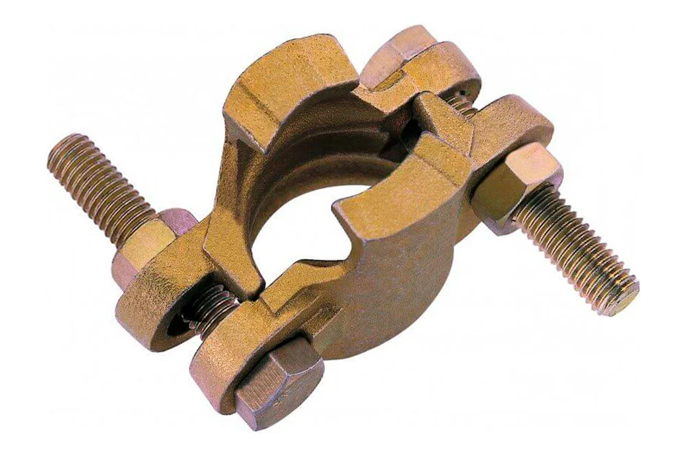 Dvojdielna objímka na hadicu s úchytmi, verzia USA, liatina