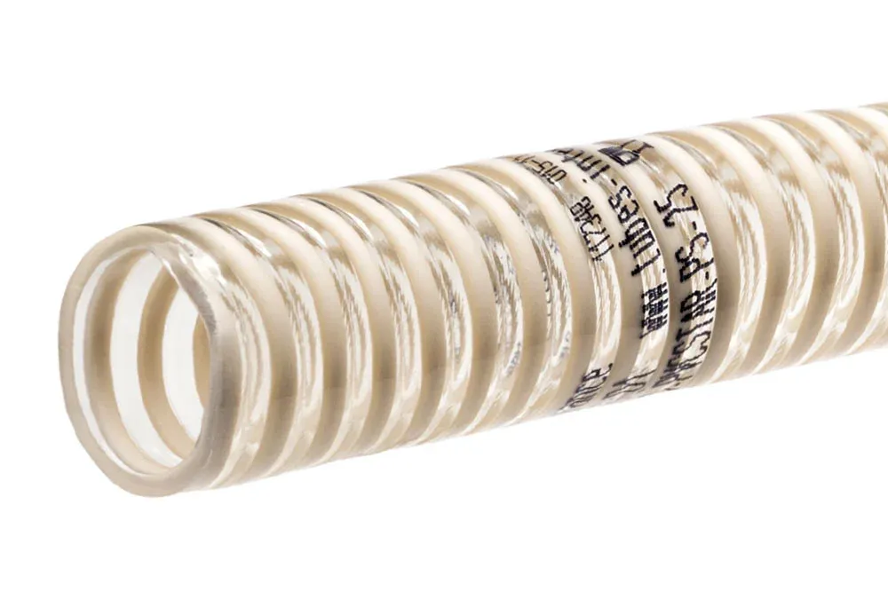 PVC hadica na potravinárske látky vystužená špirálou z tvrdého PVC STAR PS