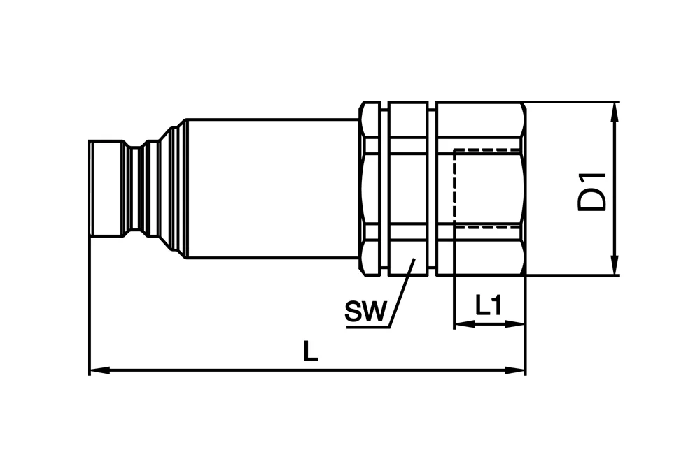 Rýchlospojka TEMA (1/8" ÷ 1") s vnútorným závitom BSP s ventilom, uhlíková oceľ, typ IF