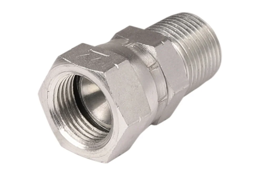 Hydraulický adaptér - redukcia JIS Toyota s otočnou maticou VN BSP x VN BSPT, uhlíková oceľ, typ A404
