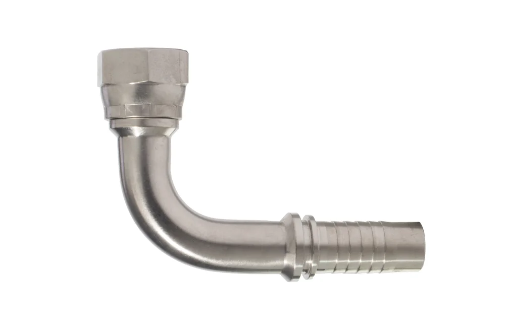 Hydraulická koncovka DKR-F 90°, typ ZBW240, oceľ AISI 304